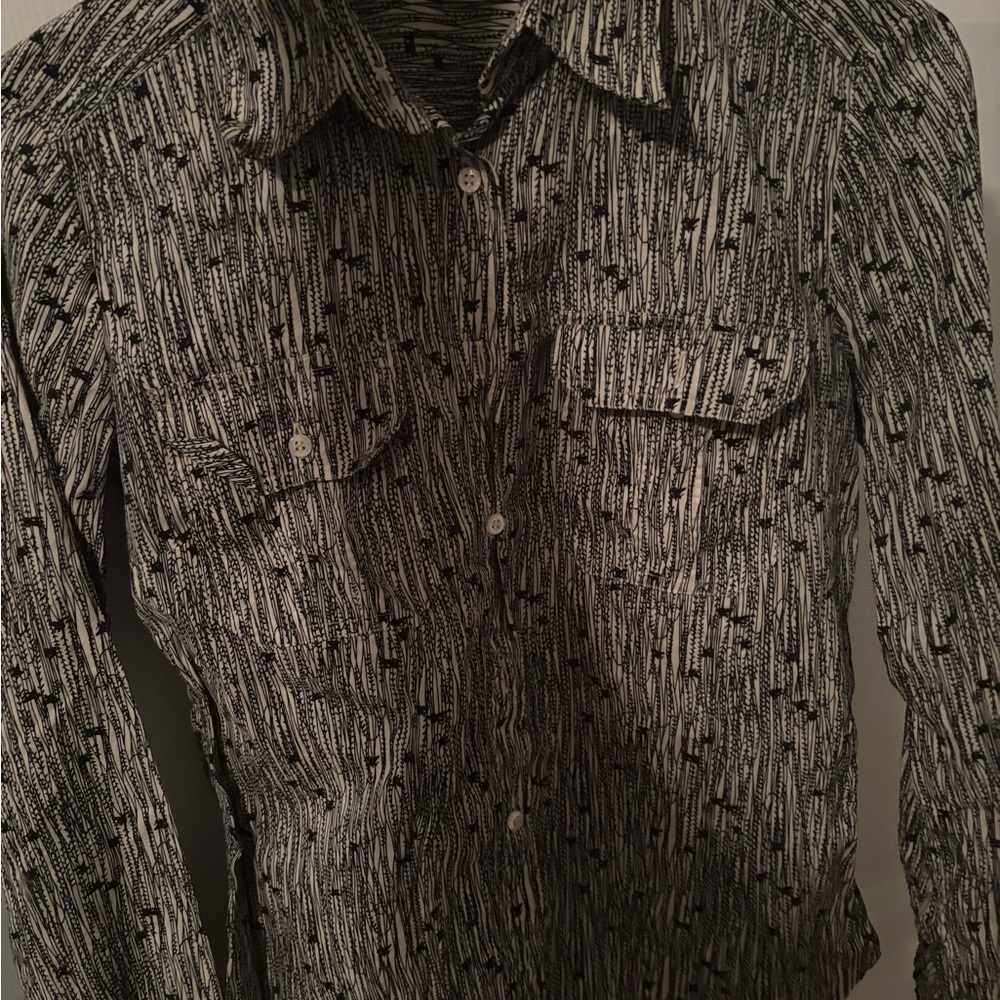 Michael Kors Abstract Print Button-Up Blouse | Size Small | Made in Italy